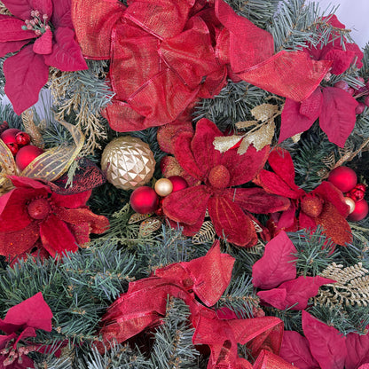 Christmas Poinsettia Swag Set