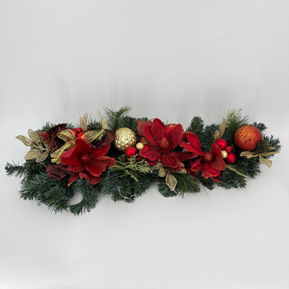 Christmas Poinsettia Swag Set