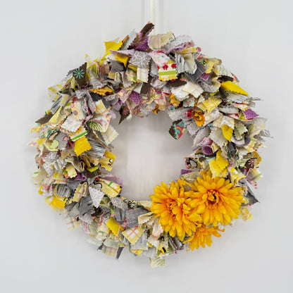 Handmade Rag Wreath Floral