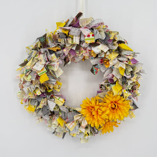 Handmade Rag Wreath Floral
