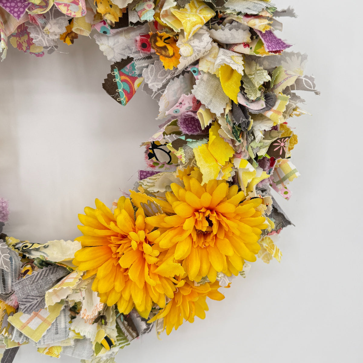 Handmade Rag Wreath Floral