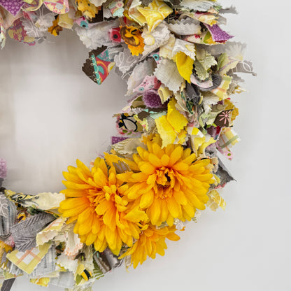 Handmade Rag Wreath Floral