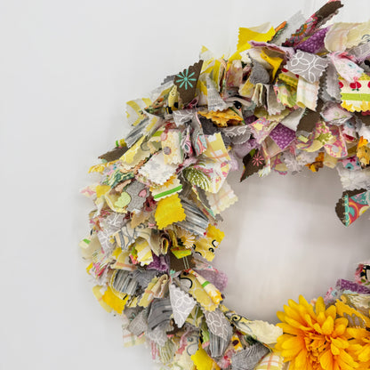 Handmade Rag Wreath Floral