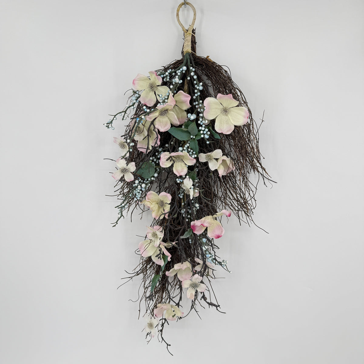 Floral Grapevine Teardrop Swag