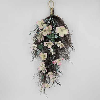 Floral Grapevine Teardrop Swag