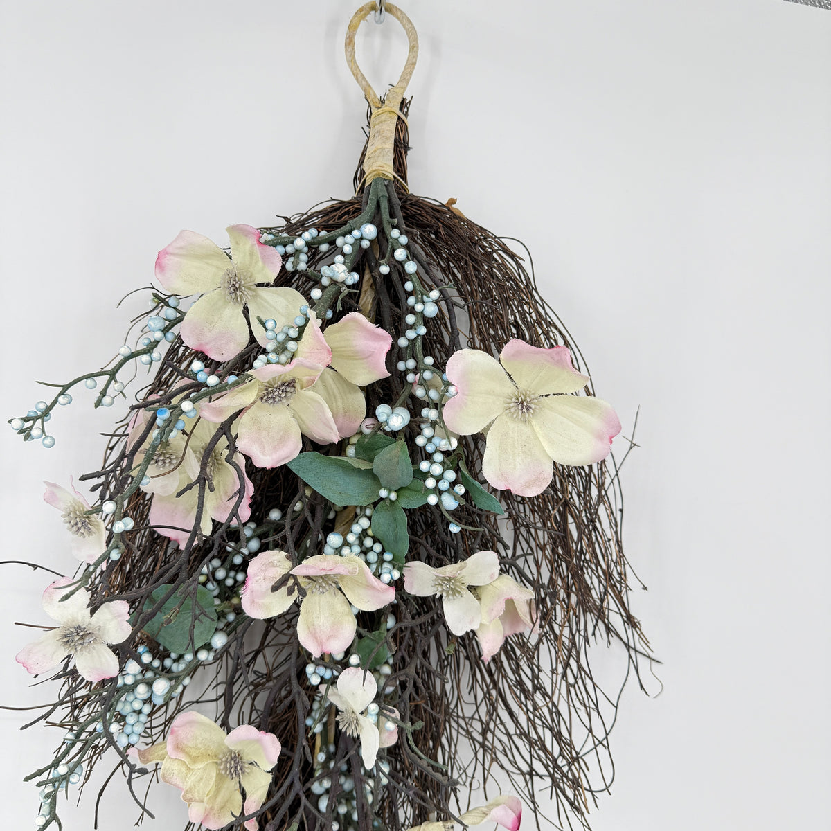 Floral Grapevine Teardrop Swag