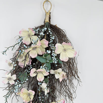 Floral Grapevine Teardrop Swag