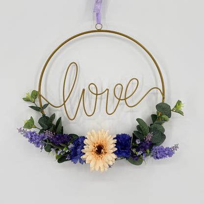 Love Floral Metal Wreath