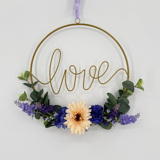 Love Floral Metal Wreath