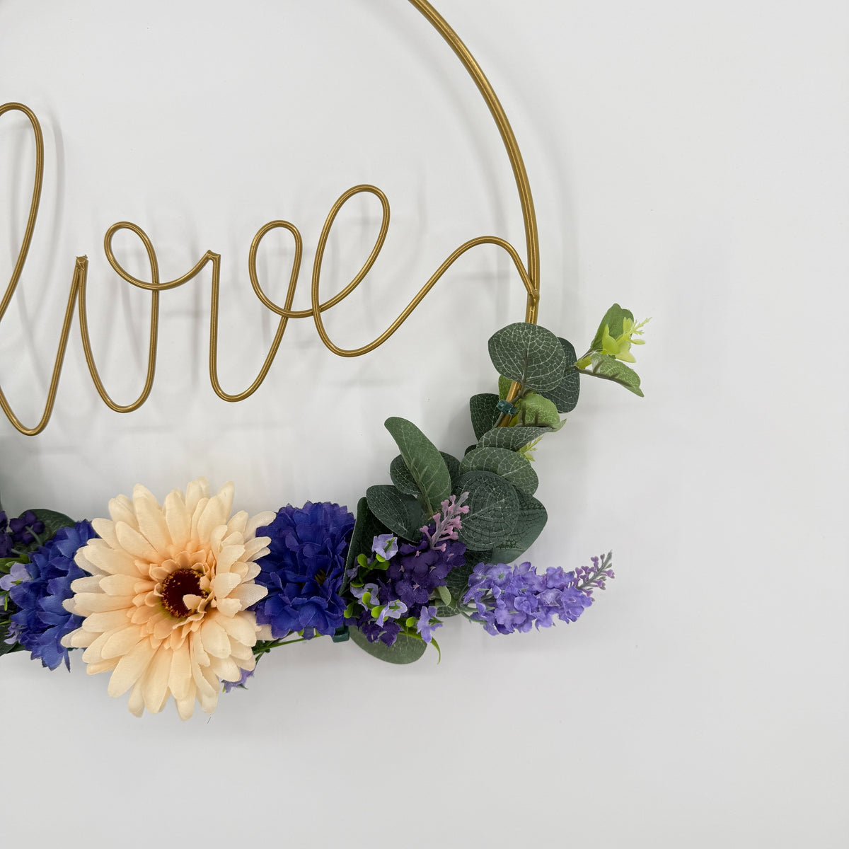 Love Floral Metal Wreath
