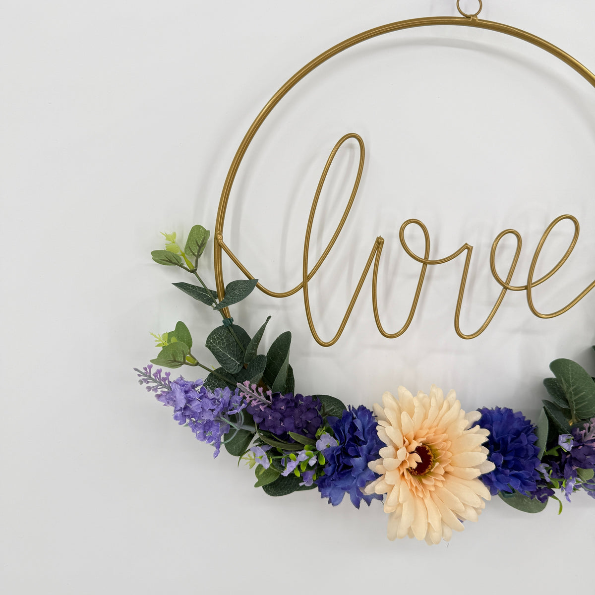 Love Floral Metal Wreath