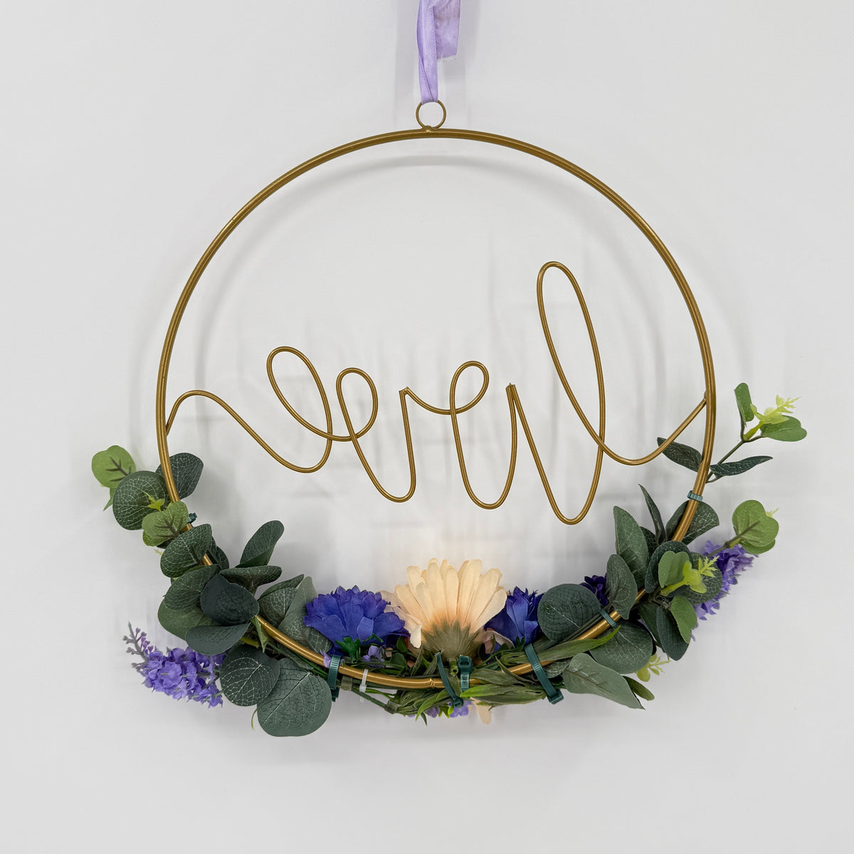 Love Floral Metal Wreath