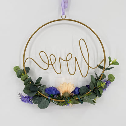 Love Floral Metal Wreath
