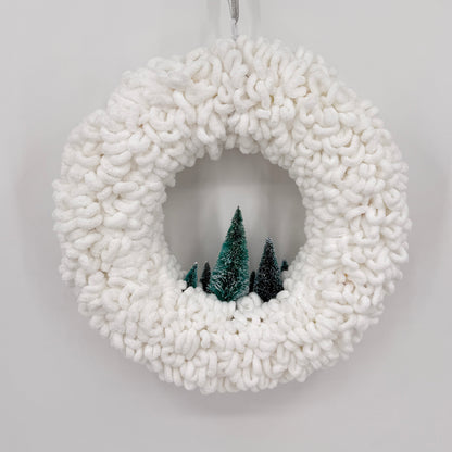 Winter Snow Yarn Wreath