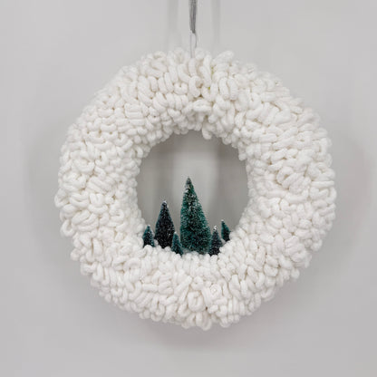 Winter Snow Yarn Wreath