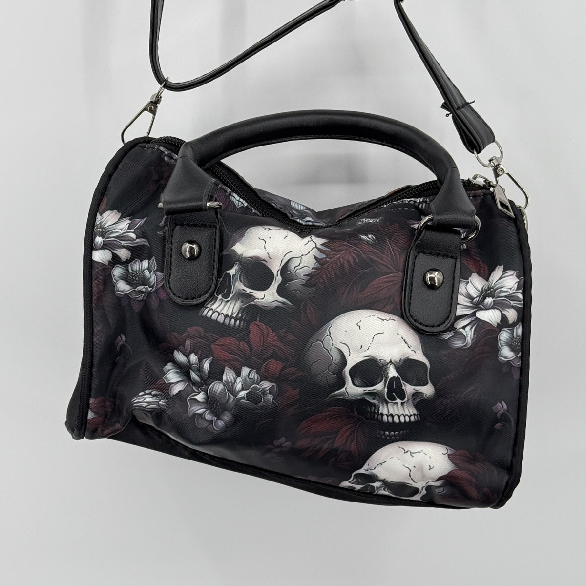 Gothic Skull Floral Handbag