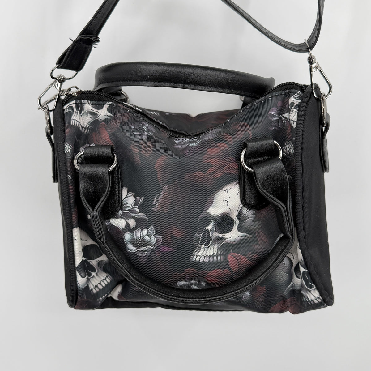 Gothic Skull Floral Handbag