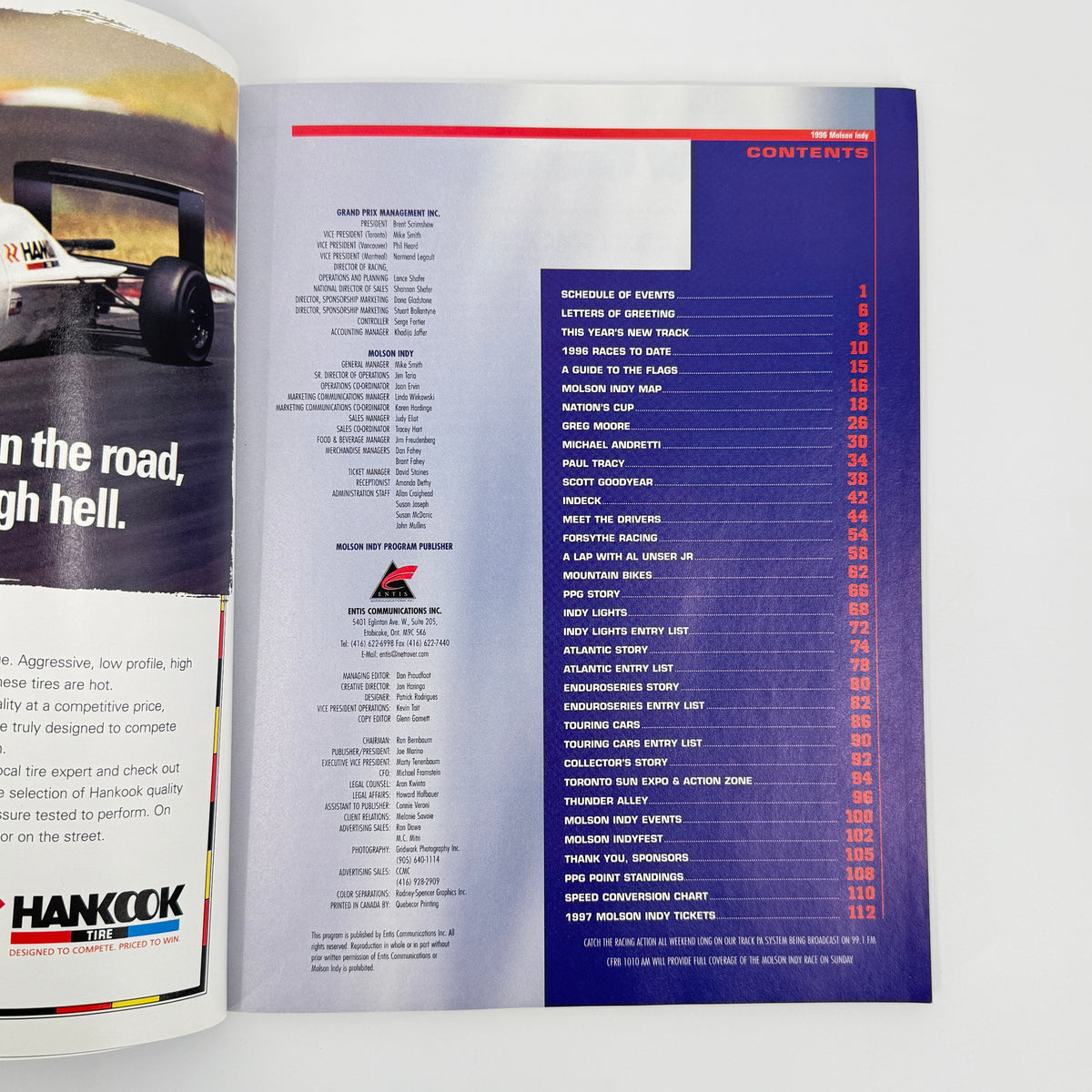 1996 Molson Indy Race Program