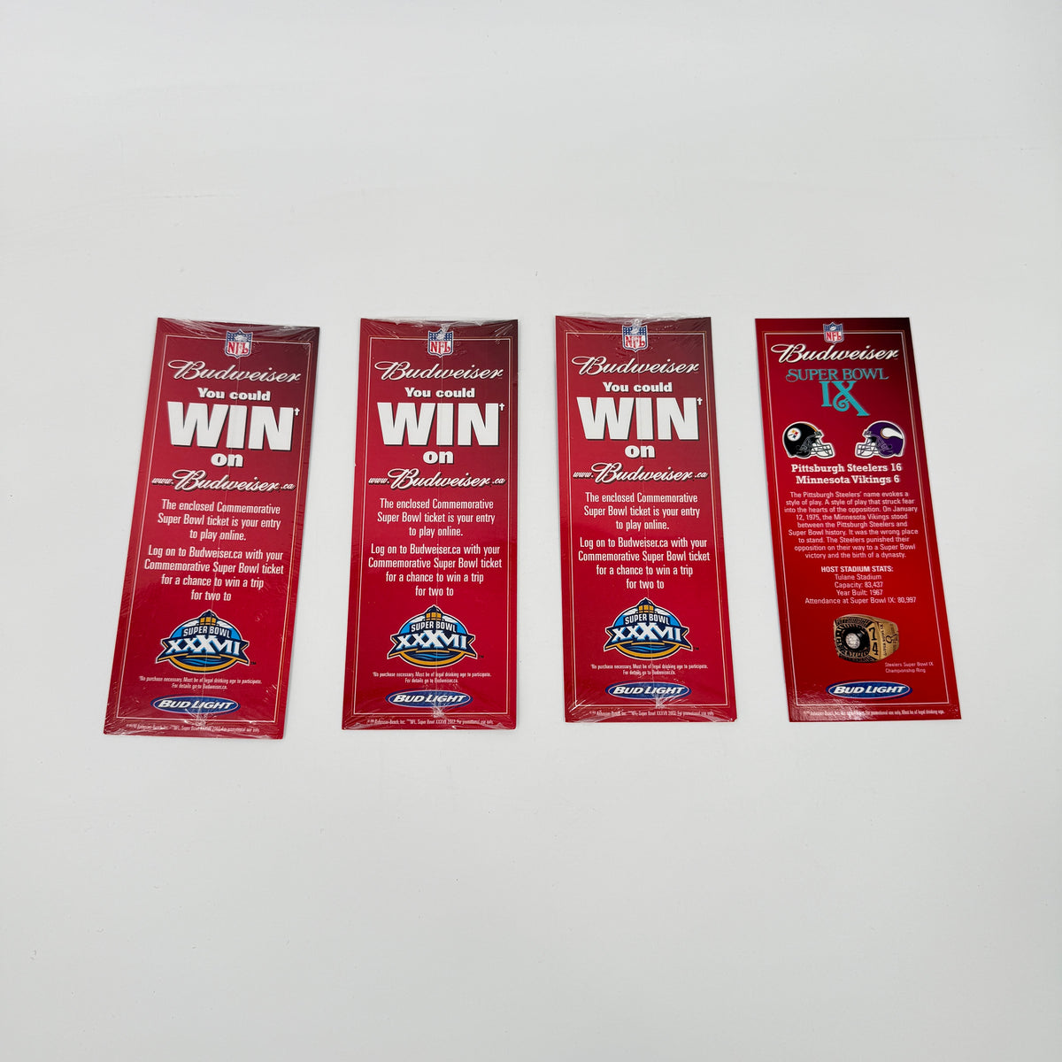 Budweiser NFL Super Bowl Replica Lot