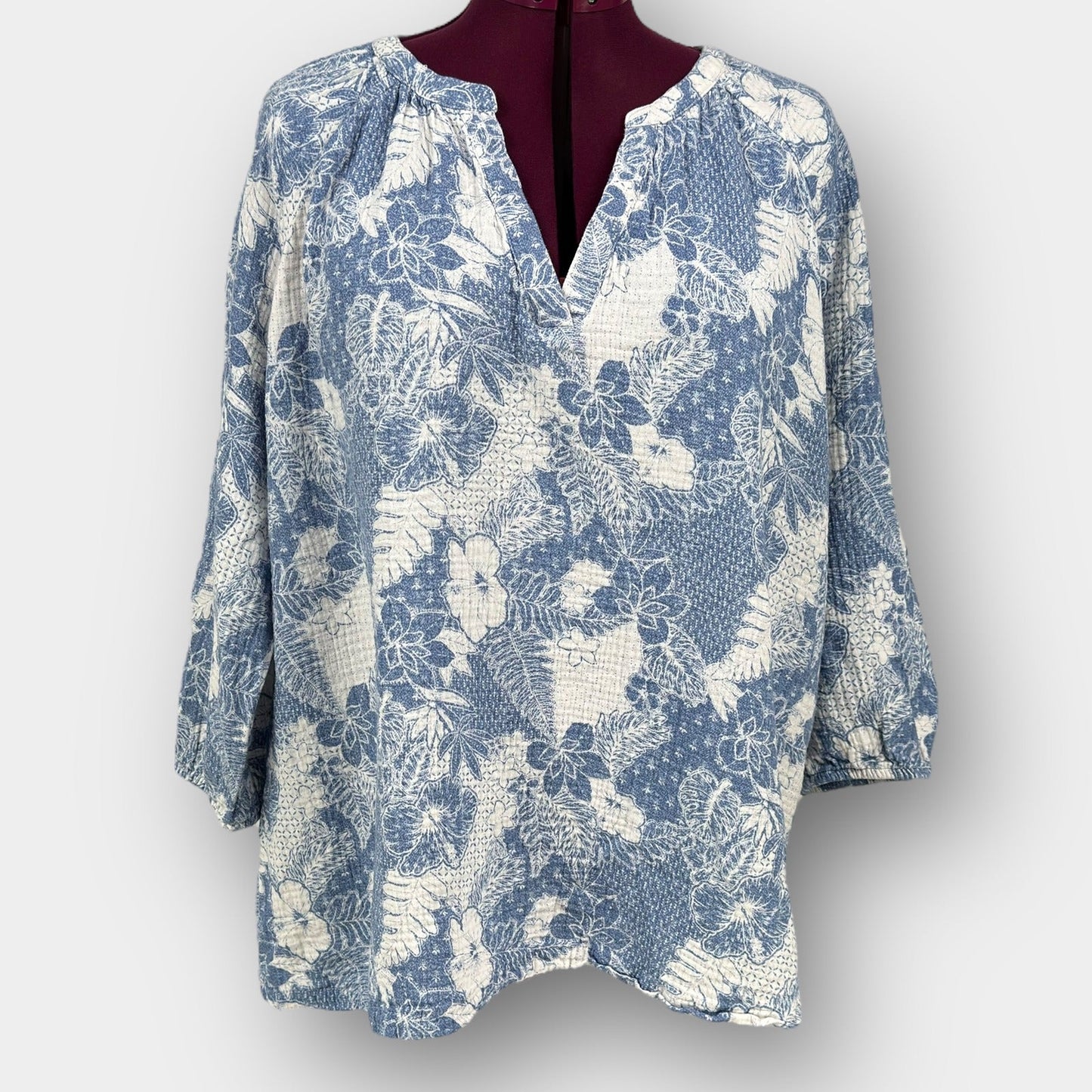 mySTYLE floral gauze blouse