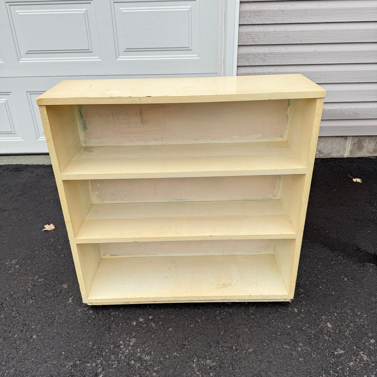 Painted Wood 3 Shelf Bookcase
