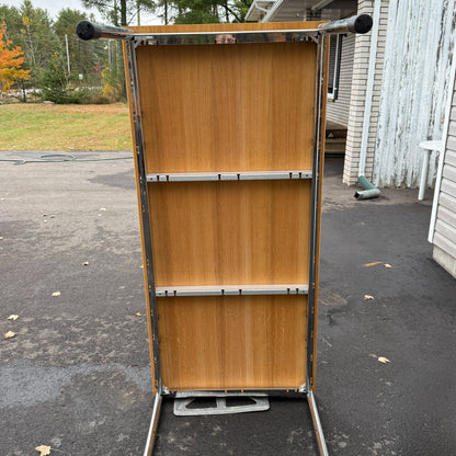 Wood Grain Chrome Banquet Table