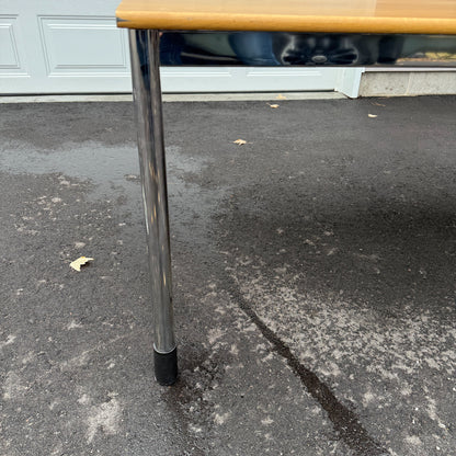 Wood Grain Chrome Banquet Table