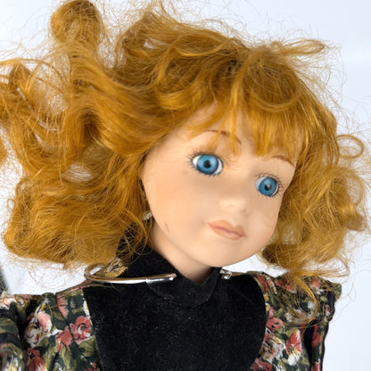 Porcelain floral dress doll