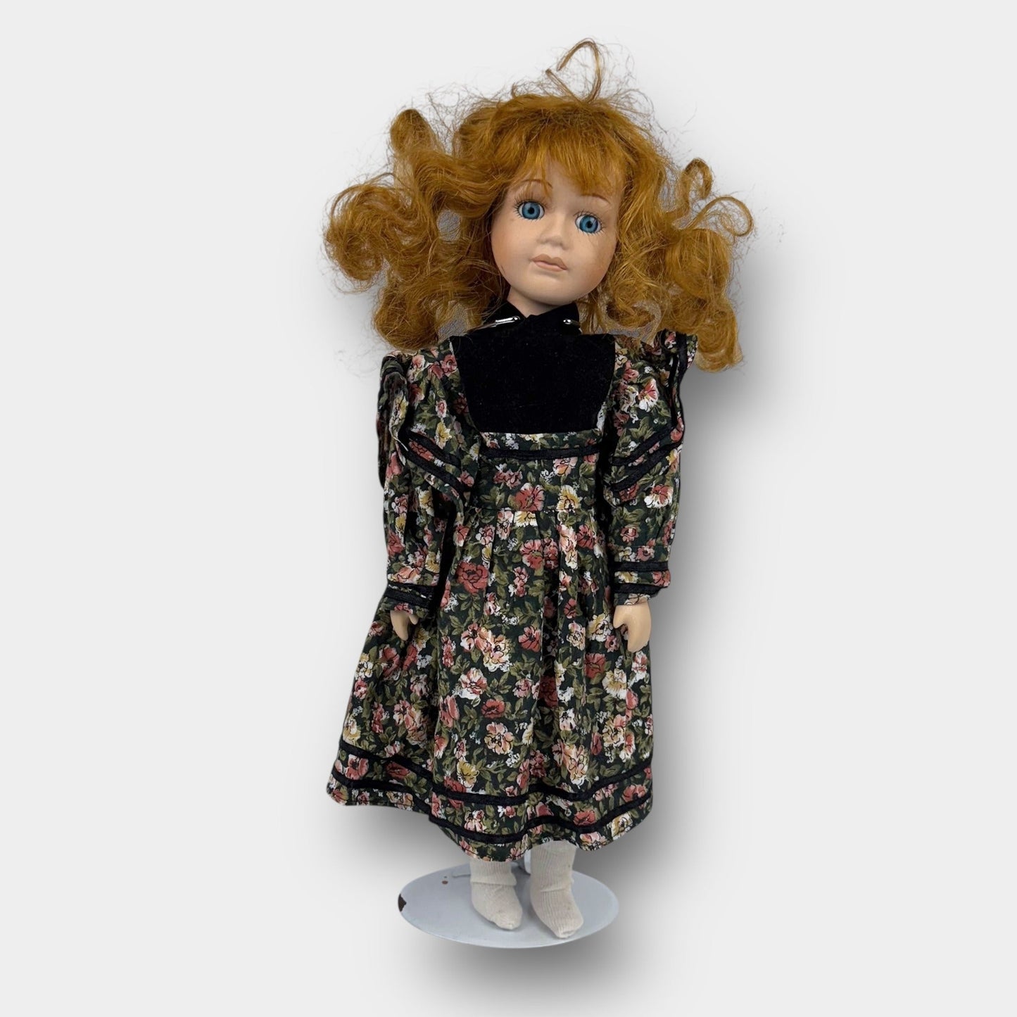 Porcelain floral dress doll