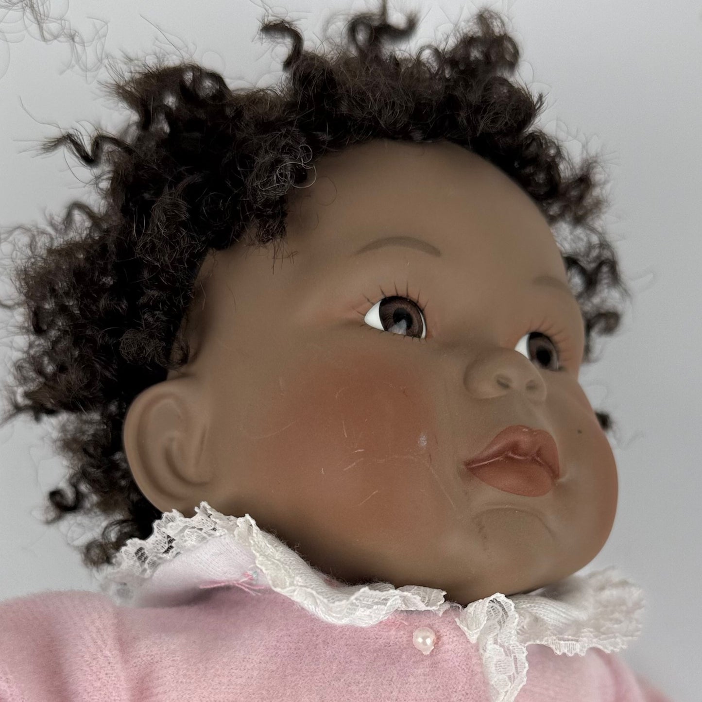 Mary Had A Little Lamb porcelain doll