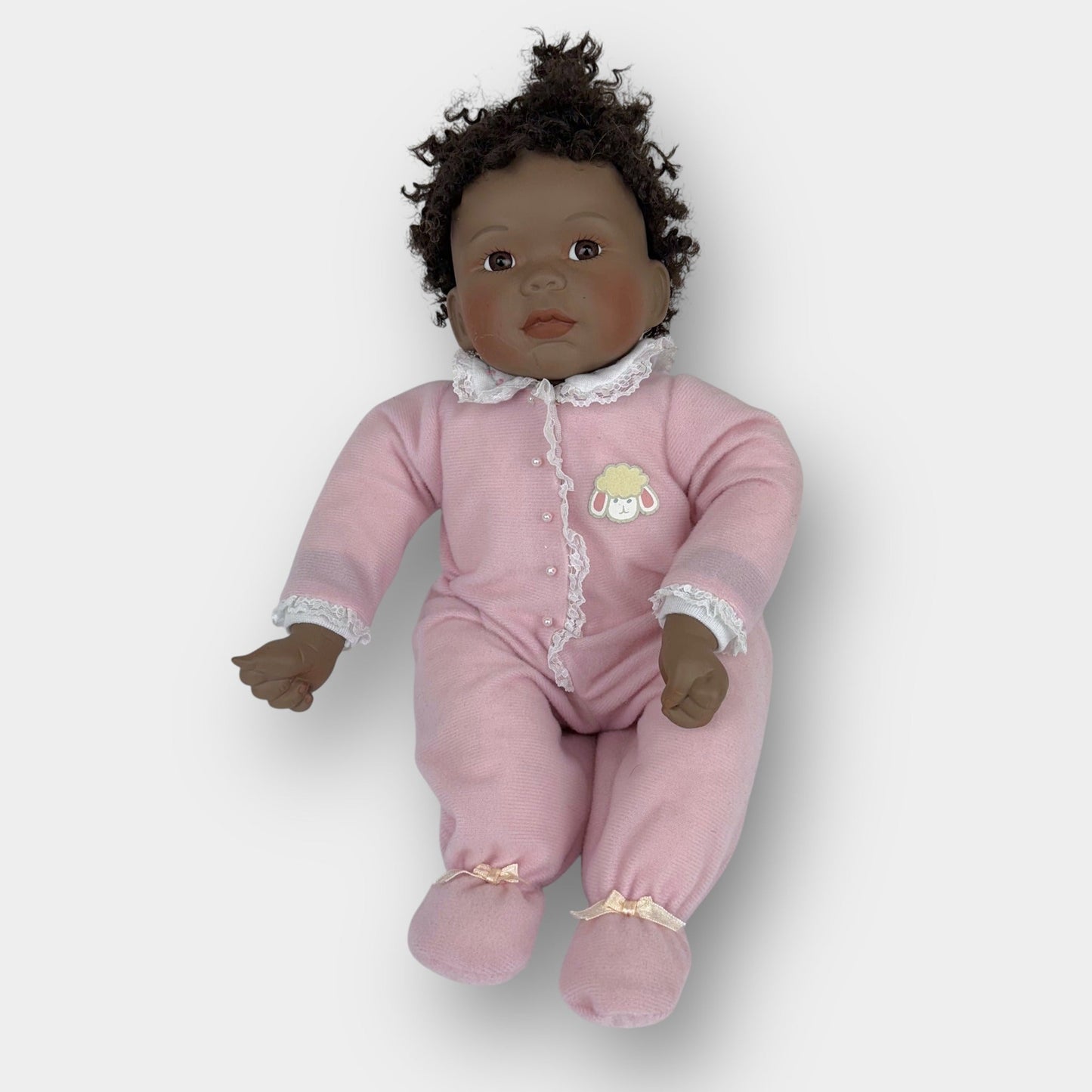 Mary Had A Little Lamb porcelain doll