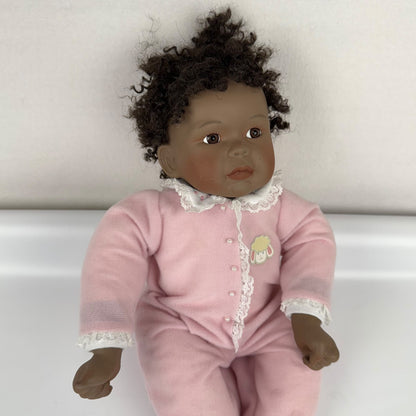 Mary Had A Little Lamb porcelain doll