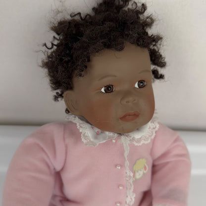 Mary Had A Little Lamb porcelain doll