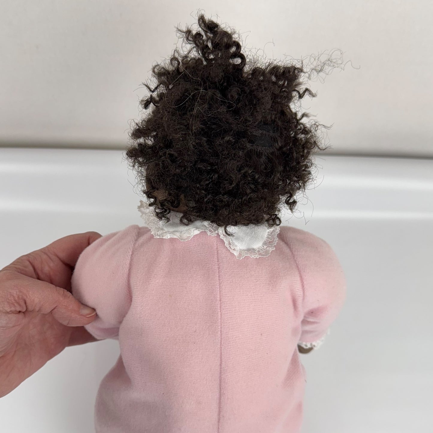Mary Had A Little Lamb porcelain doll