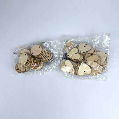 Wooden Slices Split Ring Craft Mix