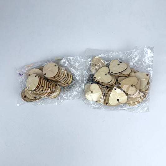 Wooden Slices Split Ring Craft Mix
