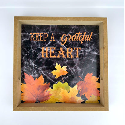 Grateful Heart Fall Wood Sign