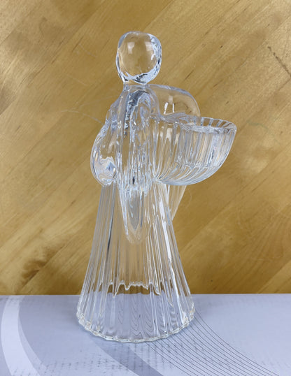 Angel glass tapered candle holder