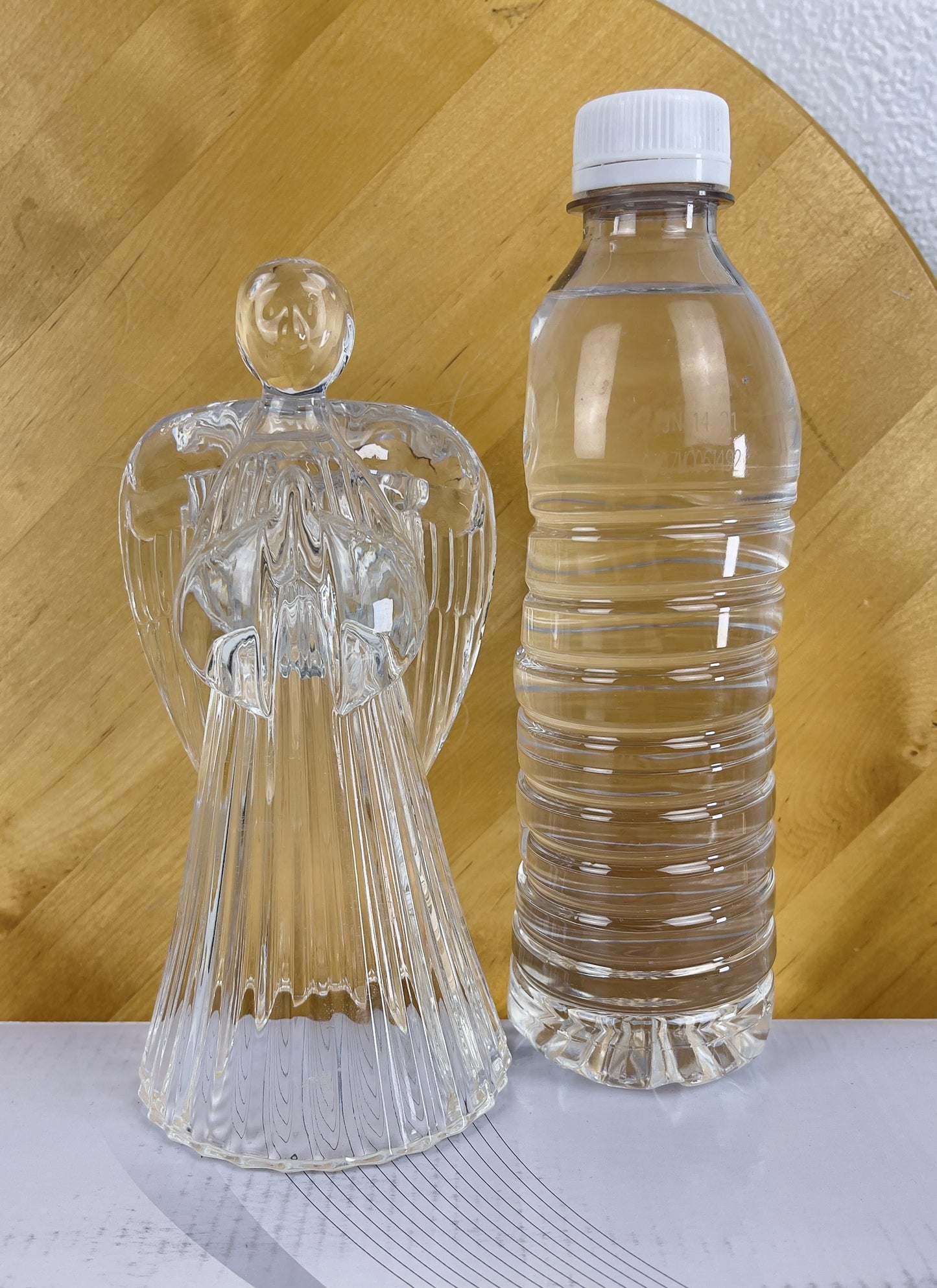 Angel glass tapered candle holder