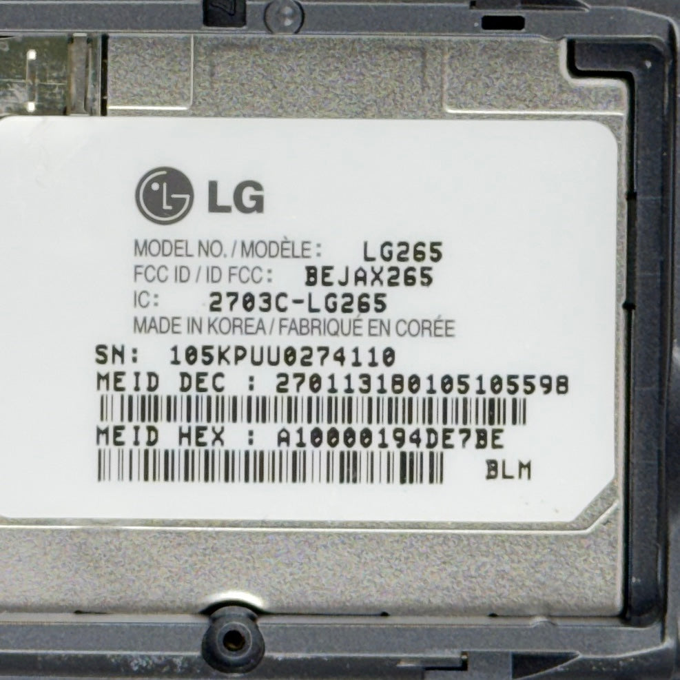 LG265 Slider Phone