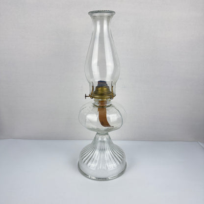 Vintage Ribbed Hurricane Lamp
