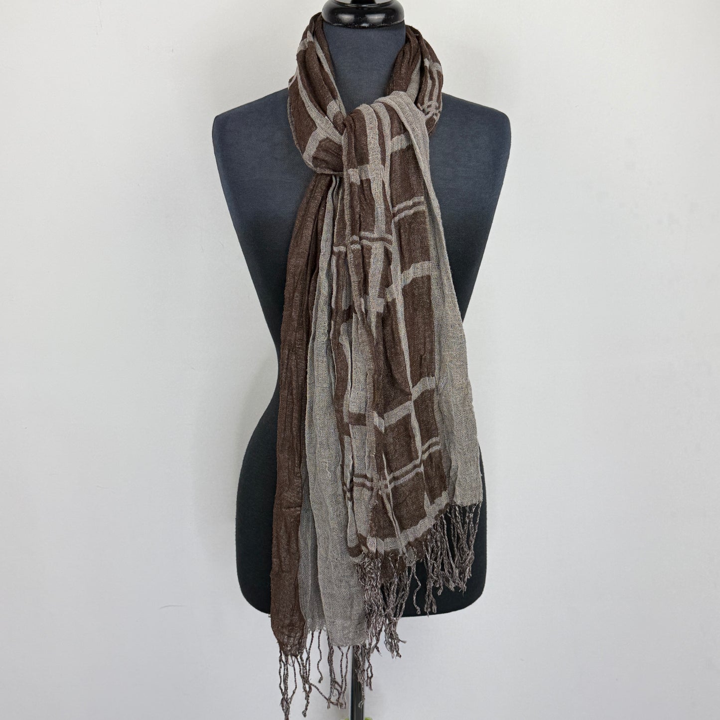 Grid Fringe Scarf