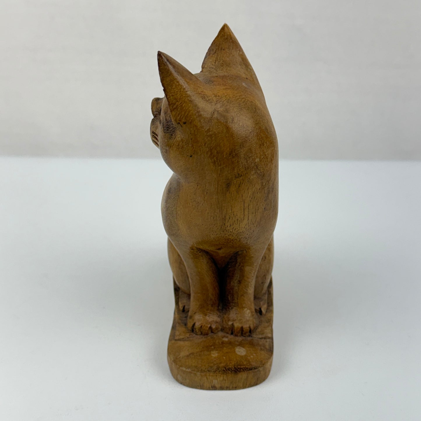 Carved Folk Art Cat Figurine