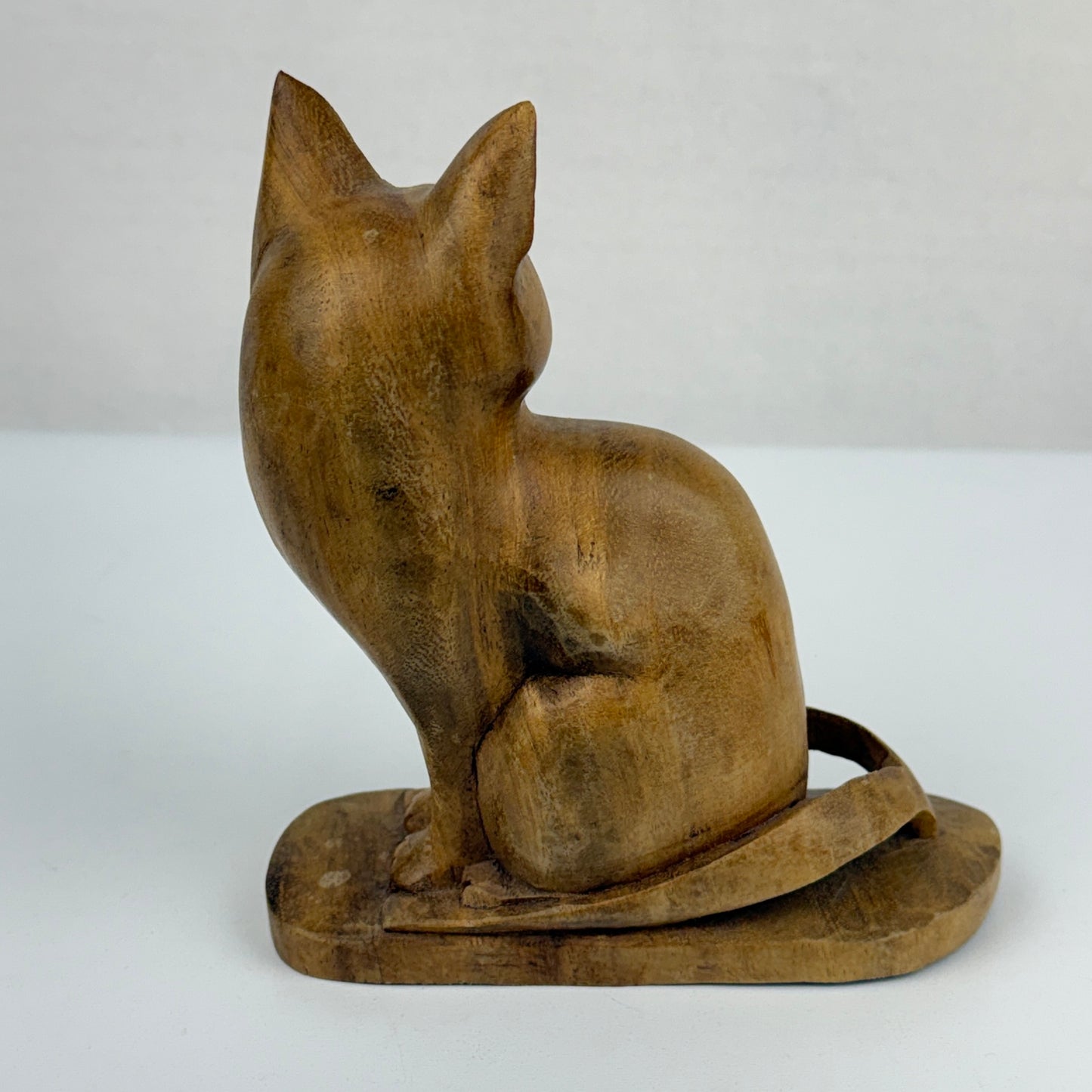 Carved Folk Art Cat Figurine