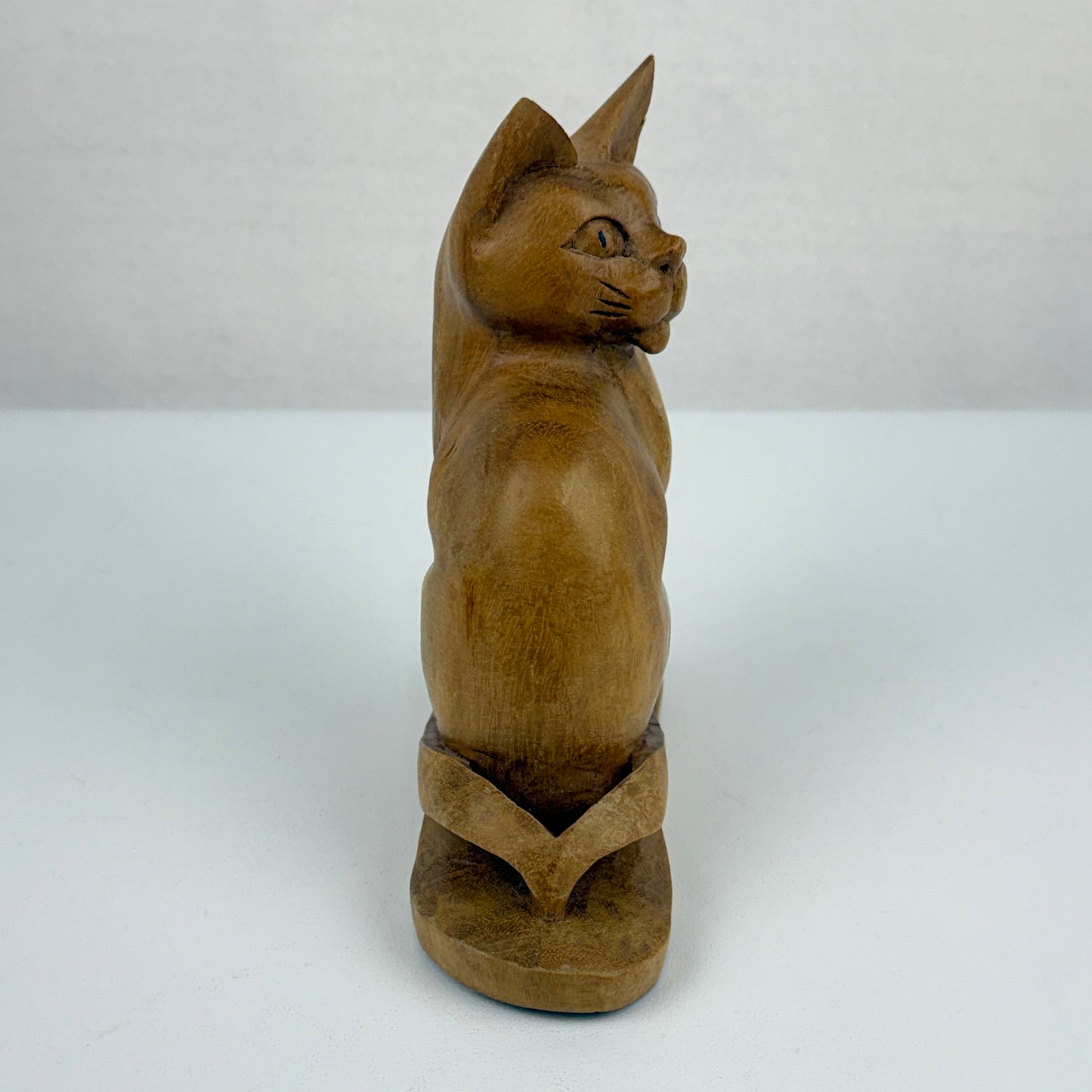 Carved Folk Art Cat Figurine