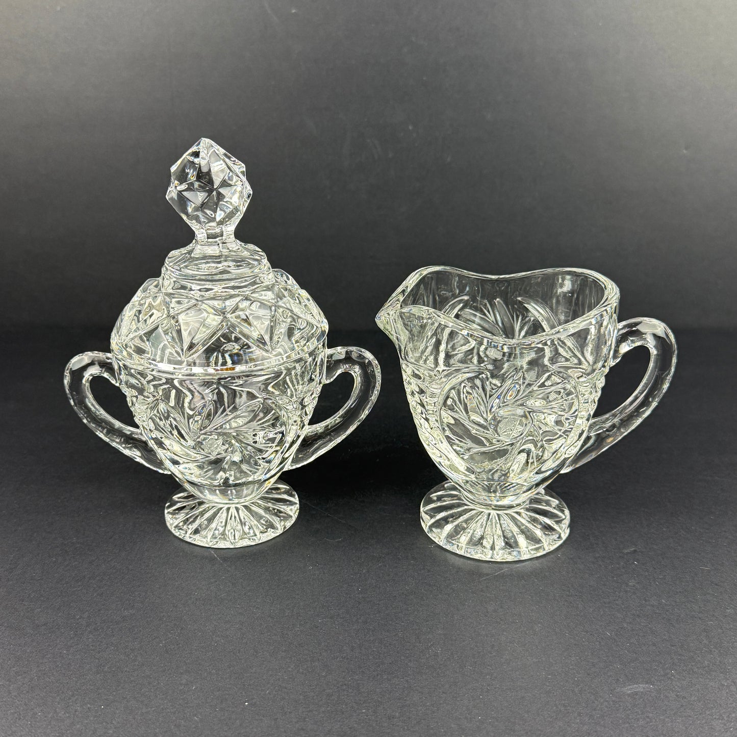 Crystal Lidded Creamer Set
