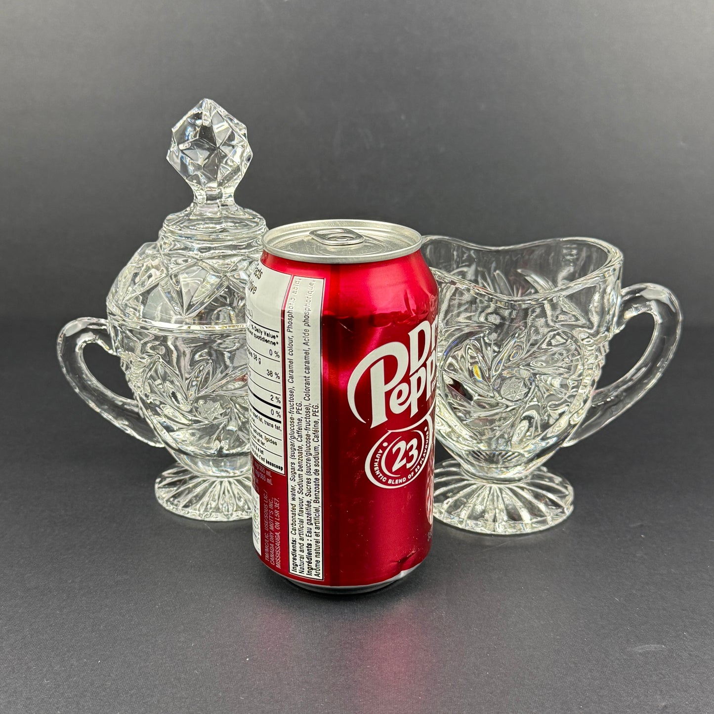Crystal Lidded Creamer Set