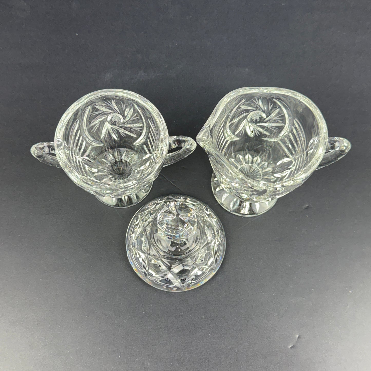 Crystal Lidded Creamer Set
