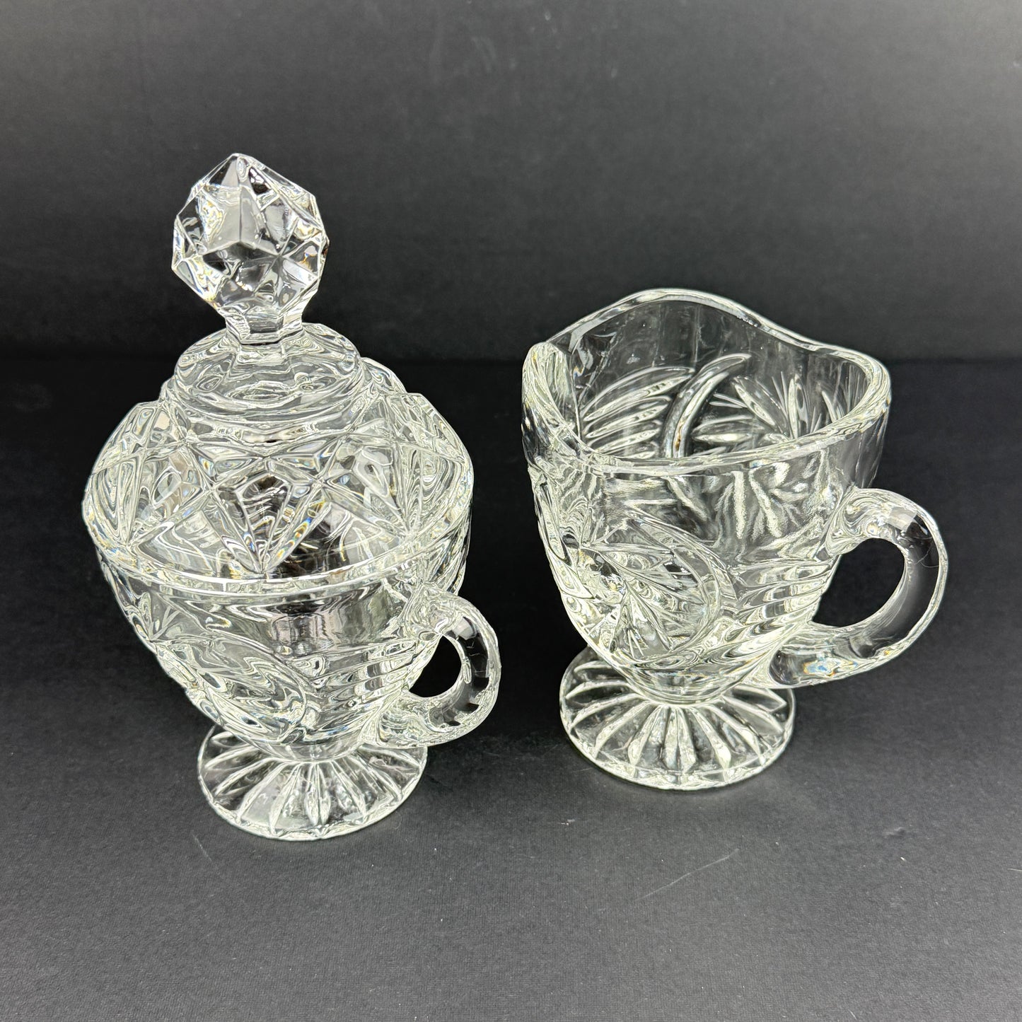 Crystal Lidded Creamer Set