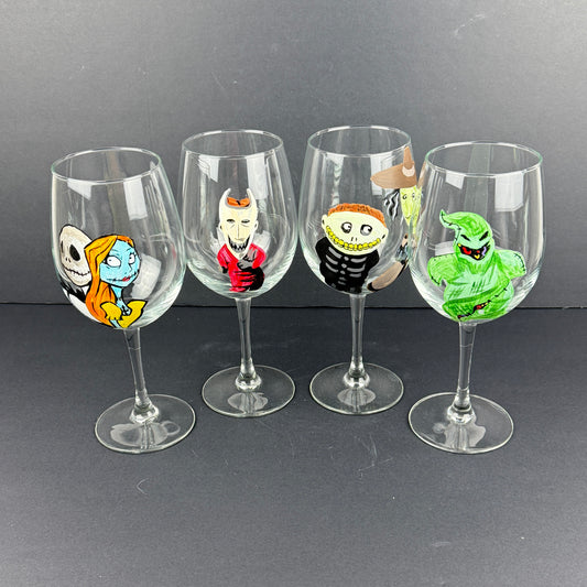 Hand Painted Halloween Goblets